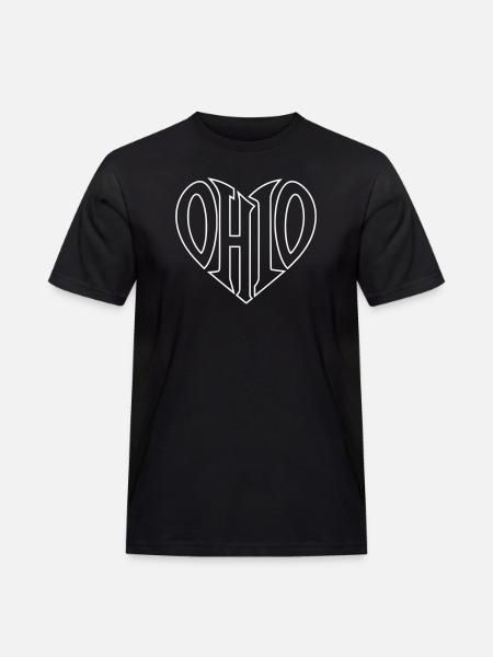 Ohio Heart Typo Emblem - Men's Workwear T-Shirt - black