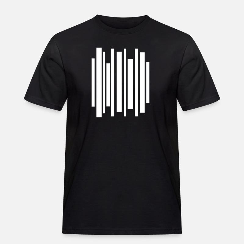 Minimal Stripes Barcode-Mosaik - Männer Workwear T-Shirt - Schwarz