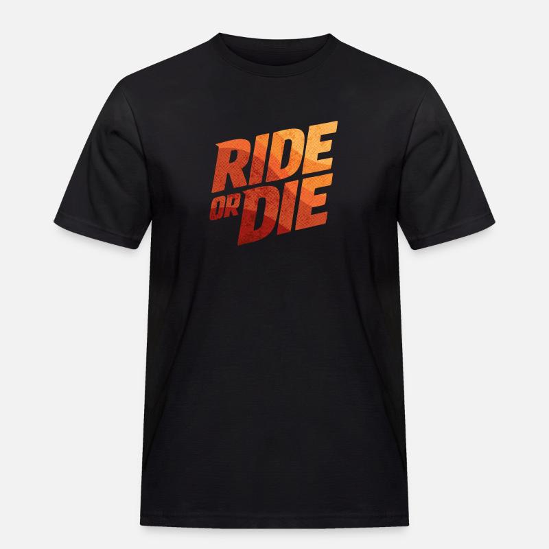Ride or Die Gradient - Männer Workwear T-Shirt - Schwarz