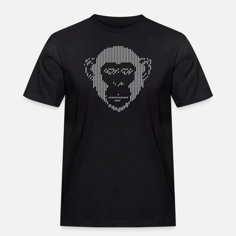 Pixel Monkey Halbton-Kunst - Männer Workwear T-Shirt - Schwarz