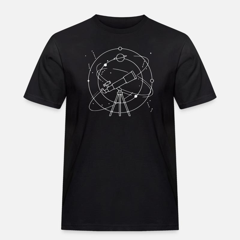 Teleskop Sonnensystem Planeten Konstellation - Männer Workwear T-Shirt - Schwarz