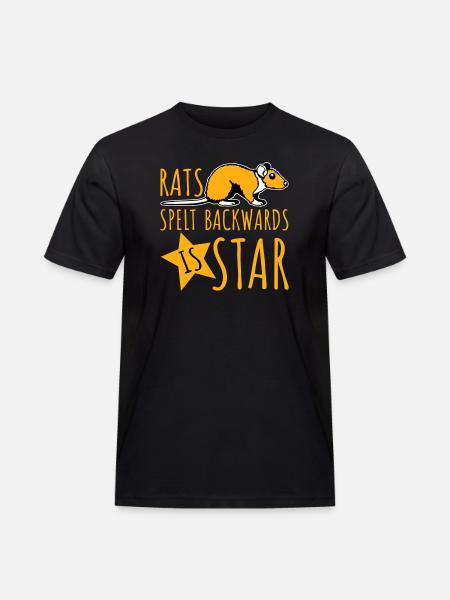 Rats Spelt Backwards Is Star Lustiger Ratte Spruch - Men's Workwear T-Shirt - black