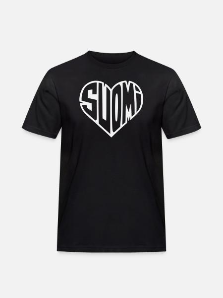 Suomi Heart Lettering - Men's Workwear T-Shirt - black