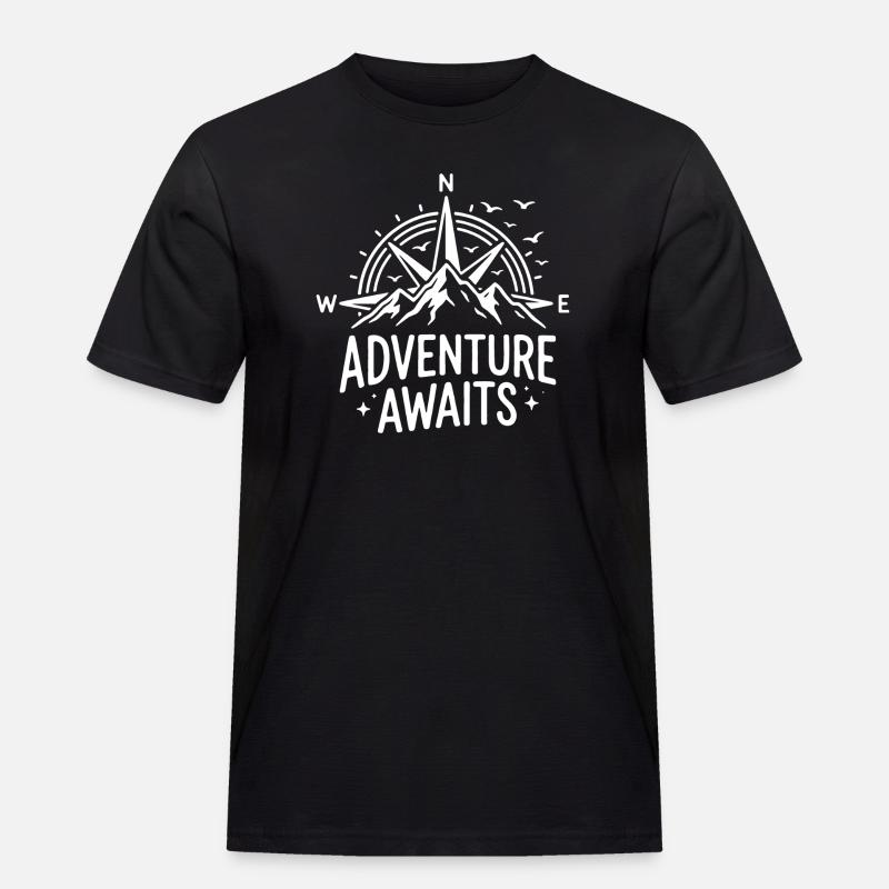Das Abenteuer wartet auf den Bergkompass - Männer Workwear T-Shirt - Schwarz
