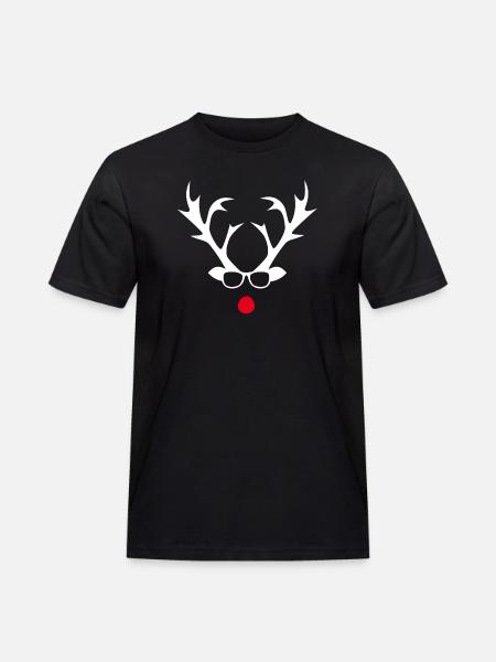 Rudolph with glasses silhouette design - Men's Workwear T-Shirt - black