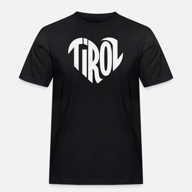 Tirol Herz Typografie - Männer Workwear T-Shirt - Schwarz