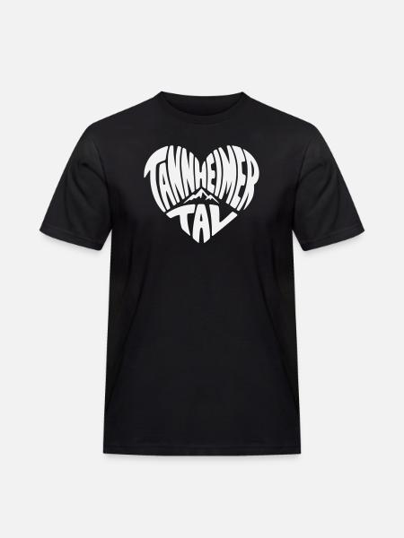 Tannheimer Tal Heart Shape Mountain Logo - Men's Workwear T-Shirt - black