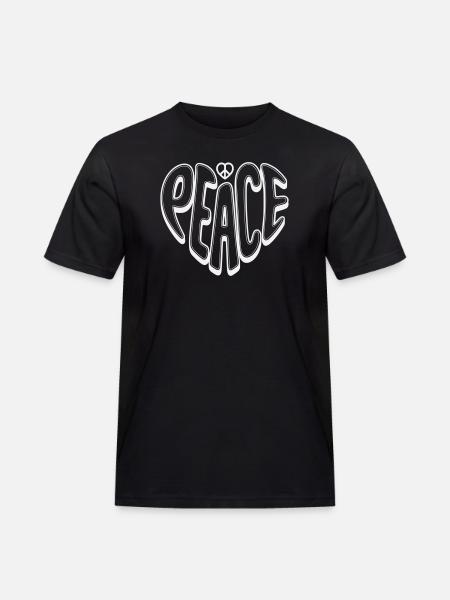 Peace Graffiti mit Peacezeichen - Männer Workwear T-Shirt - Schwarz