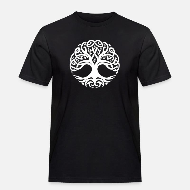 Baum des Lebens - Männer Workwear T-Shirt - Schwarz