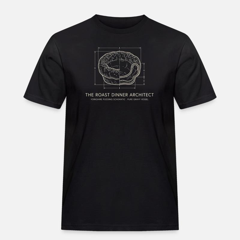 Bratendinner-Architekt – Yorkshire Pudding - Männer Workwear T-Shirt - Schwarz
