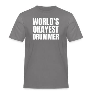 Le batteur le plus correct du monde - Humour drôle de batterie - T-shirt Workwear homme - gris - Devant - AI Model Male 185 dark (185cm)