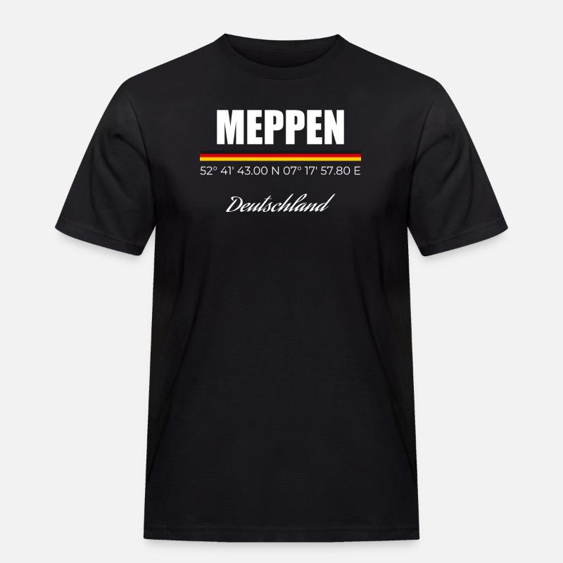 Meppen - Männer Workwear T-Shirt - Schwarz