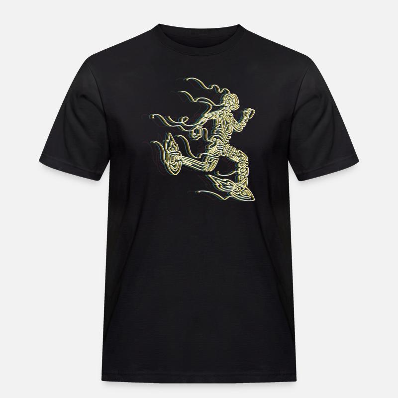 Stilisierter Rocket Runner - Männer Workwear T-Shirt - Schwarz