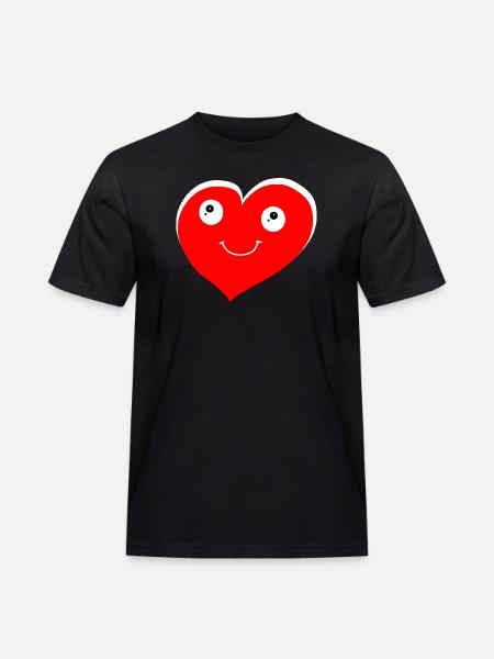 Fröhliches Herz Herzen Valentin - Männer Workwear T-Shirt - Schwarz
