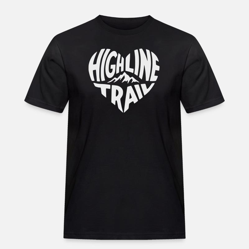 Highline Trail Bergpfad Logo - Männer Workwear T-Shirt - Schwarz