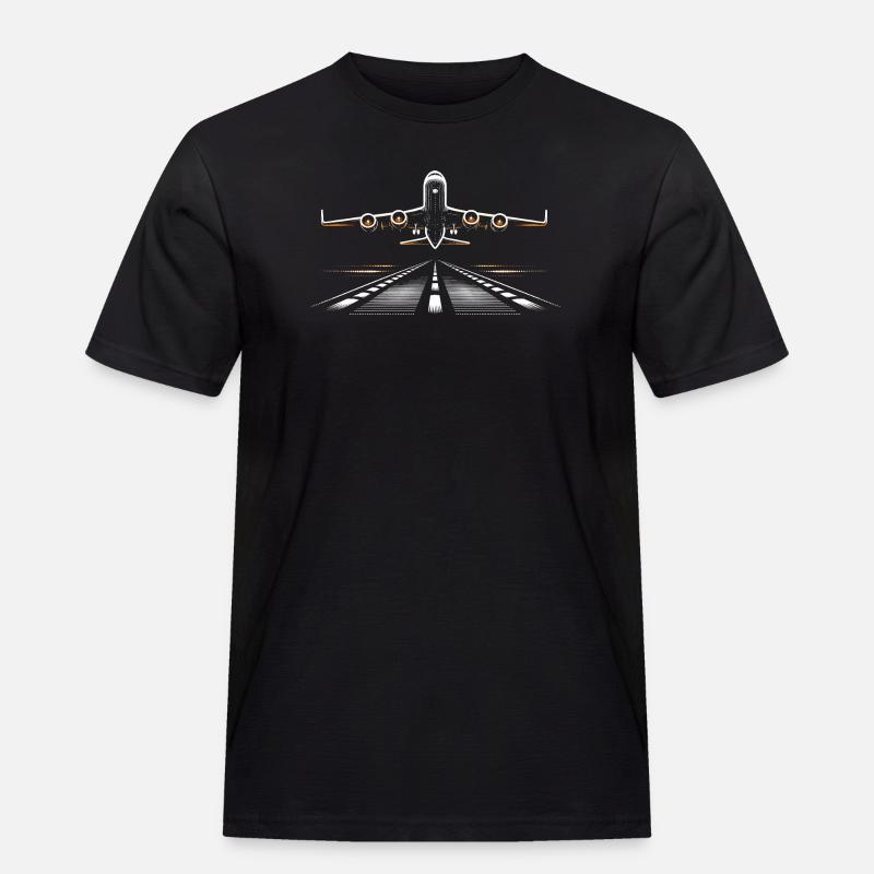 Flugzeug Flug Pilot Flugzeug Fluggesellschaft - Männer Workwear T-Shirt - Schwarz