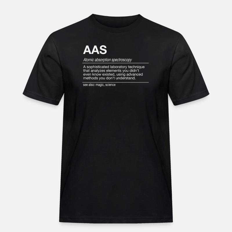 AAS Analyse Atomabsorptionsspektrometrie Analytik - Männer Workwear T-Shirt - Schwarz