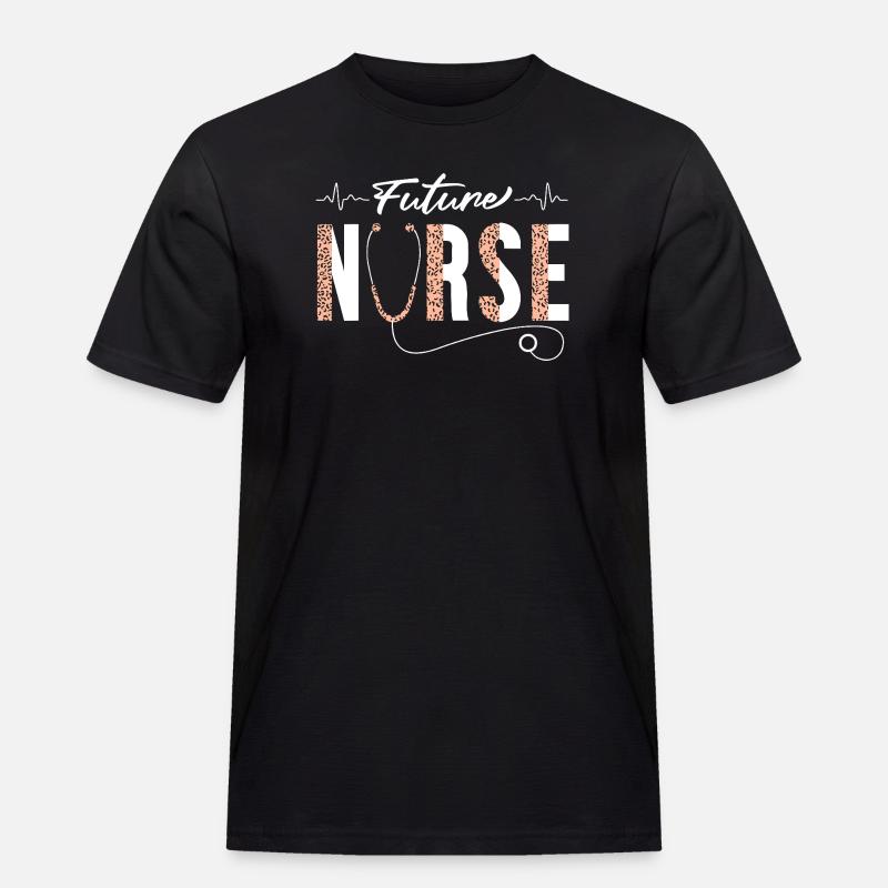 Future Nurse Stethoscope-Emblem - Männer Workwear T-Shirt - Schwarz