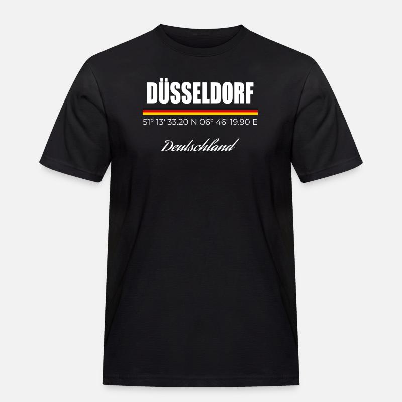 Düsseldorf - Männer Workwear T-Shirt - Schwarz