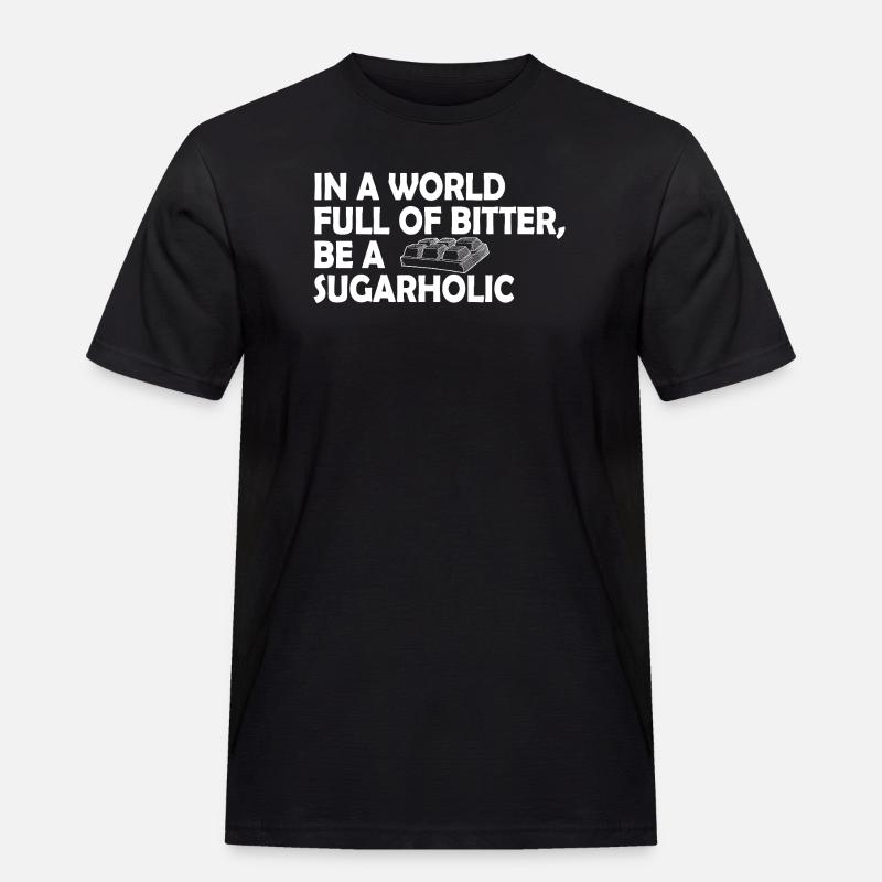 Sugarholic World Bold Tee - Männer Workwear T-Shirt - Schwarz