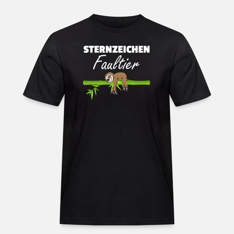 Sternzeichen Faultier Loading - Männer Workwear T-Shirt - Schwarz