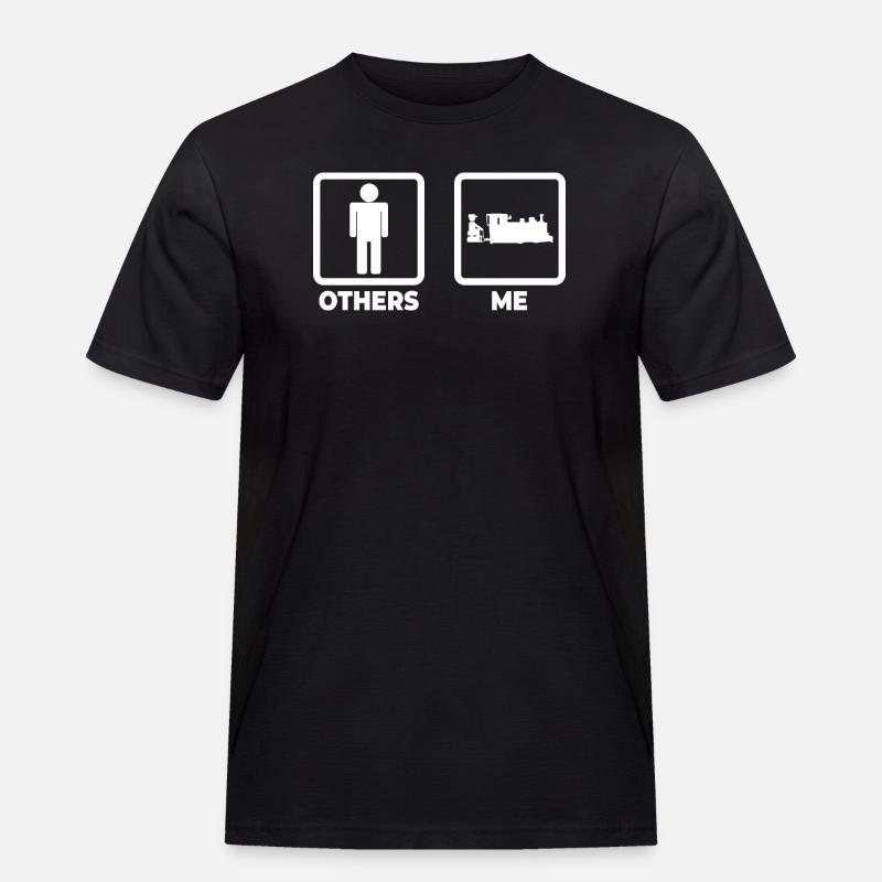 Eisenbahner Strichmännchen - Männer Workwear T-Shirt - Schwarz
