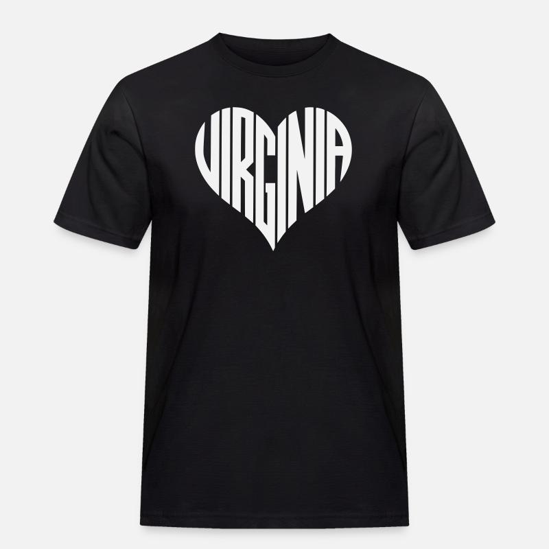 Virginia Herz Design - Männer Workwear T-Shirt - Schwarz