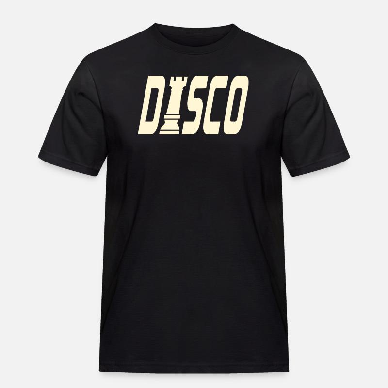 DISCO SCHACH TURM - Männer Workwear T-Shirt - Schwarz