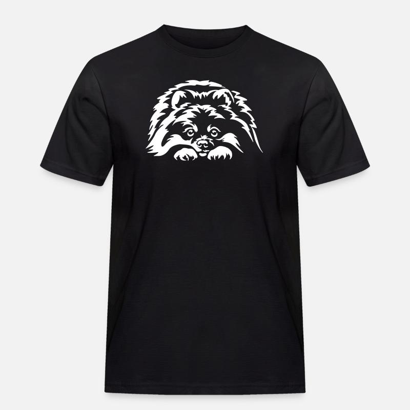 Zwergspitz "Black Edition" - Männer Workwear T-Shirt - Schwarz