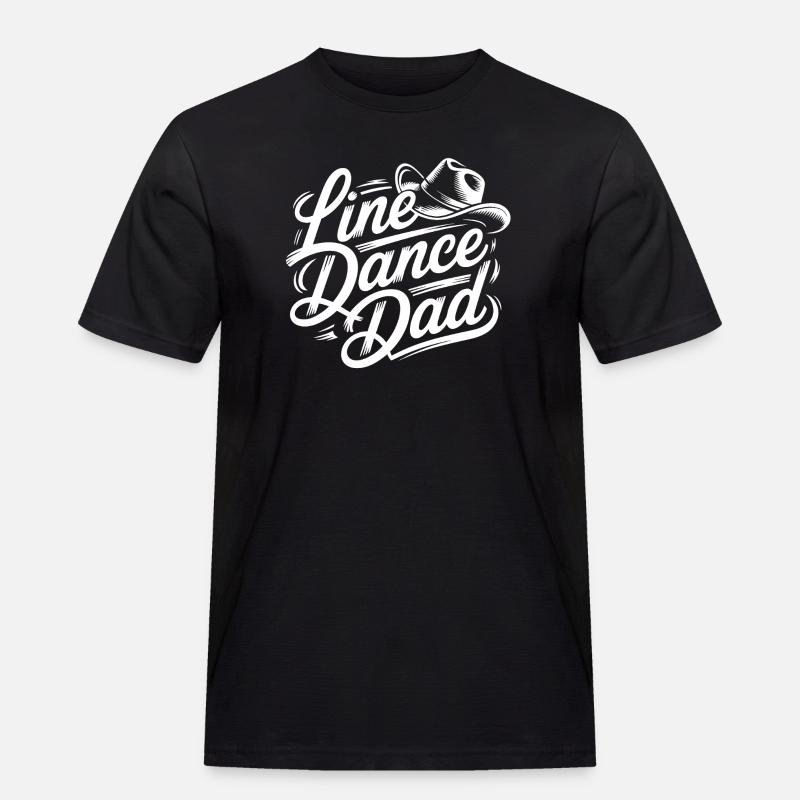 Line Dance Dad - Script Logo - Männer Workwear T-Shirt - Schwarz