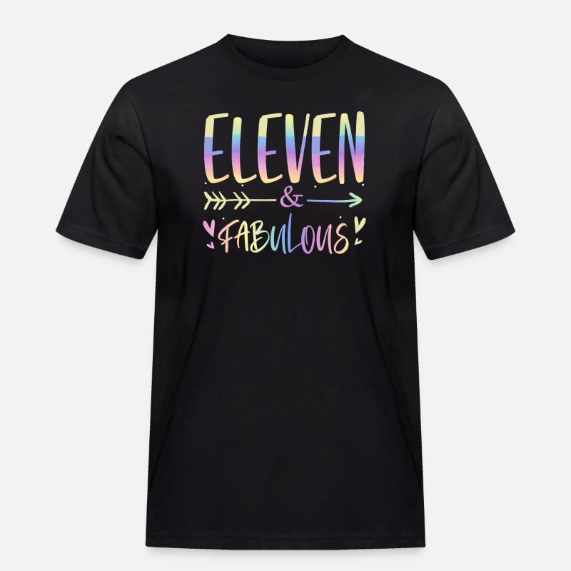 Eleven & Fabulous Rainbow Script - Männer Workwear T-Shirt - Schwarz