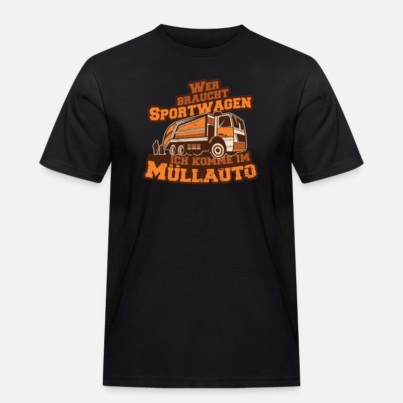 Müllauto Spruch - Männer Workwear T-Shirt - Schwarz