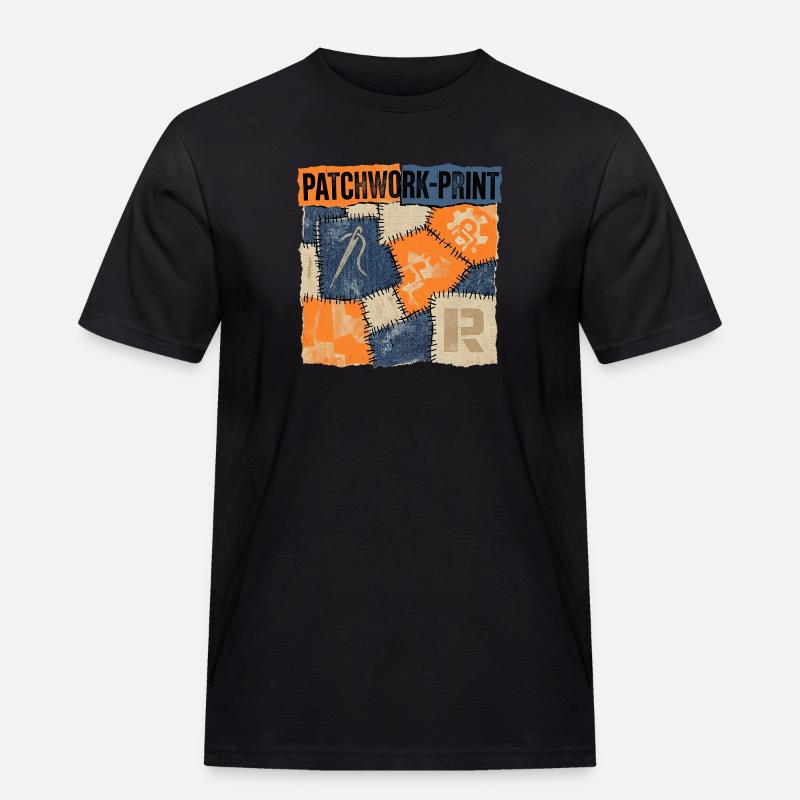 Patchwork Recycling - Men's Workwear T-Shirt - black