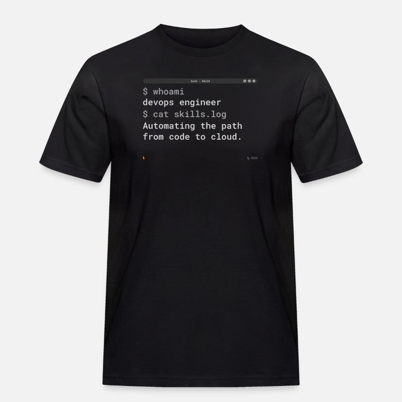 DevOps Engineer Terminal - IT Design - Männer Workwear T-Shirt - Schwarz