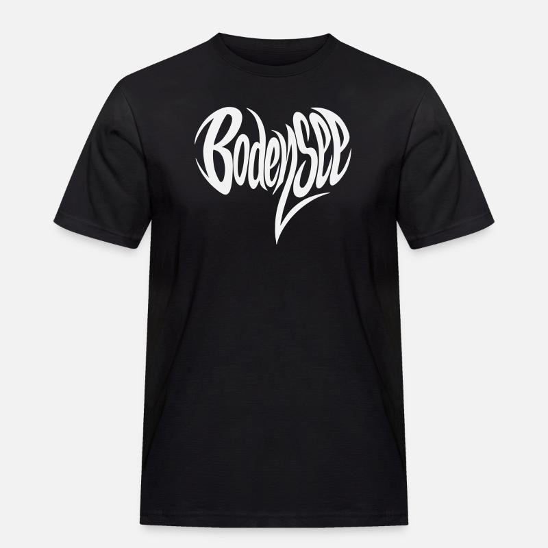 Bodensee Fließendes Lettering - Männer Workwear T-Shirt - Schwarz