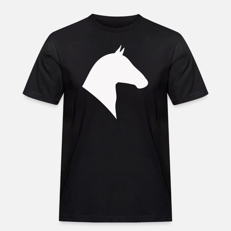 Pferdekopf Silhouette Minimal - Männer Workwear T-Shirt - Schwarz