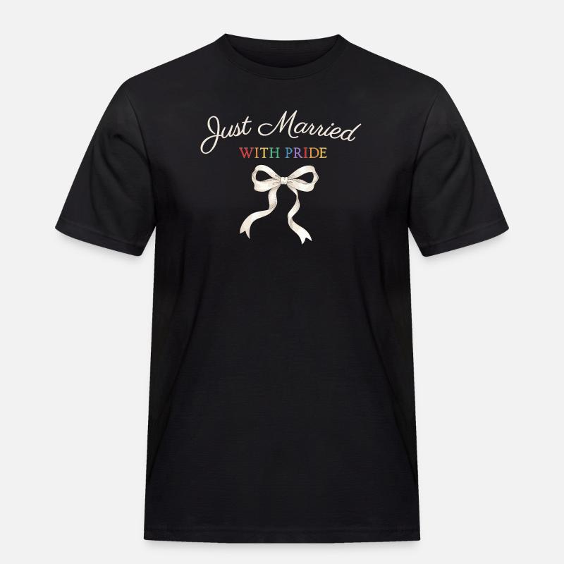 Just Married Pride Bow - Men's Workwear T-Shirt - black