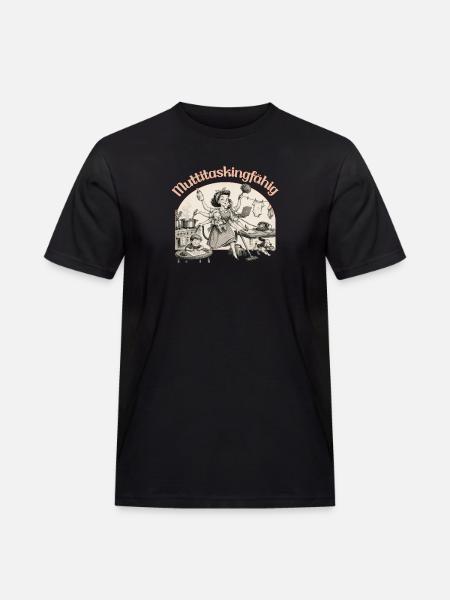 Multitasking? Nein. Muttitasking - Chaos? Läuft! - Männer Workwear T-Shirt - Schwarz