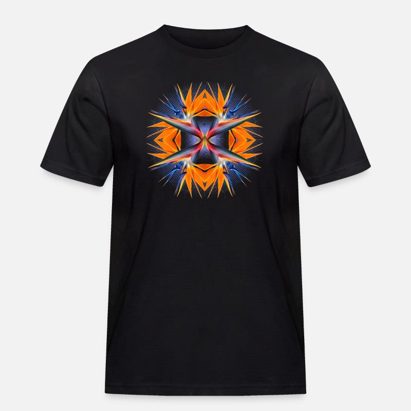 Mandala Paradiesvogelblume Abstrakte Tropical Art - Männer Workwear T-Shirt - Schwarz