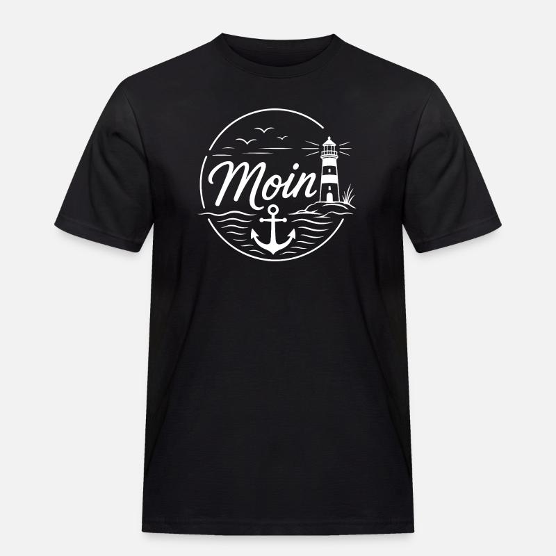 Moin - Männer Workwear T-Shirt - Schwarz