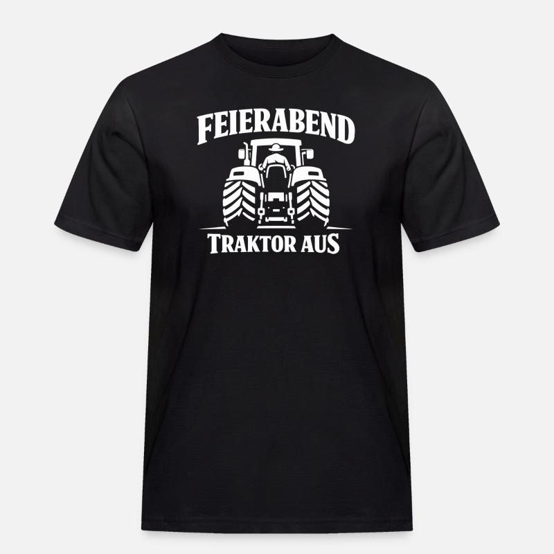 Feierabend Traktor Aus - Männer Workwear T-Shirt - Schwarz