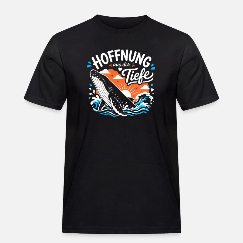 Hoffnung aus der Tiefe - Männer Workwear T-Shirt - Schwarz
