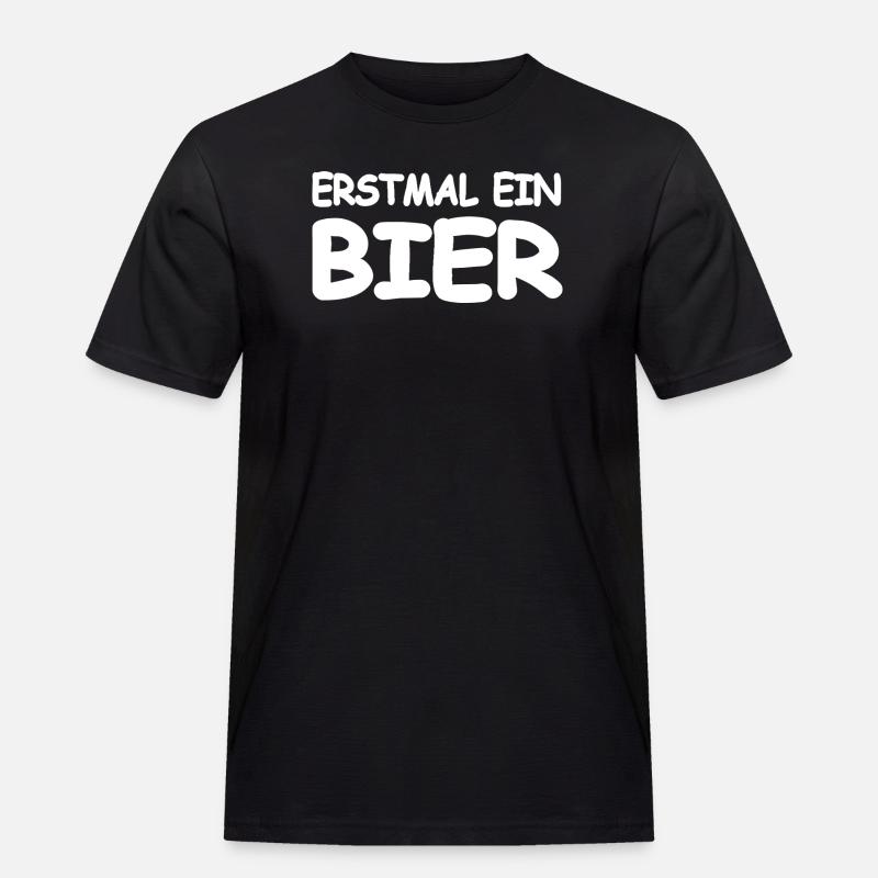 Bier - Männer Workwear T-Shirt - Schwarz