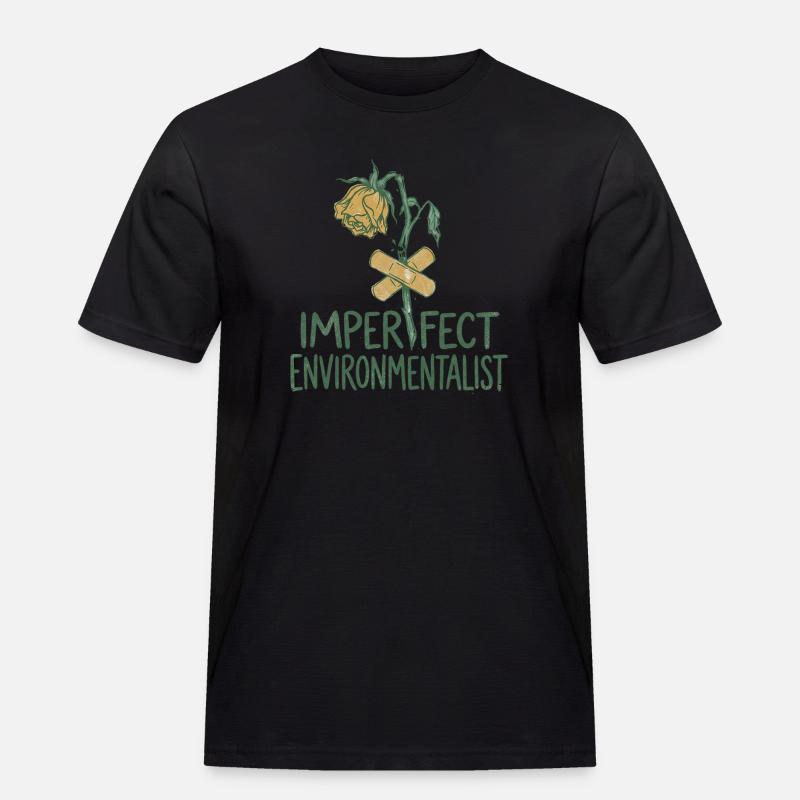 Kaputte Blume - Männer Workwear T-Shirt - Schwarz