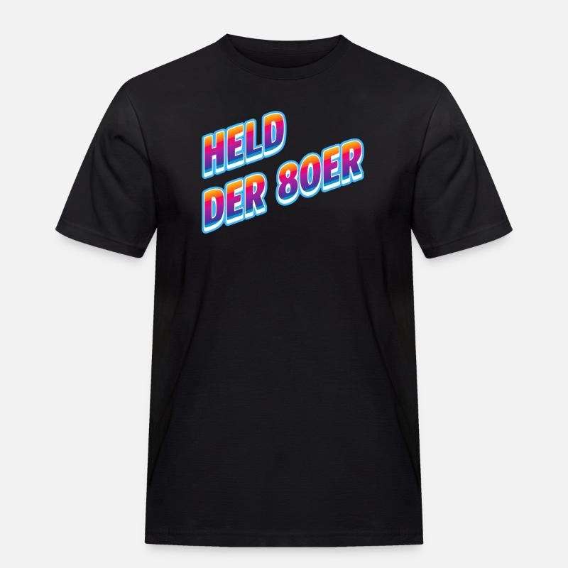 Held der 80er Neon-Retro - Männer Workwear T-Shirt - Schwarz