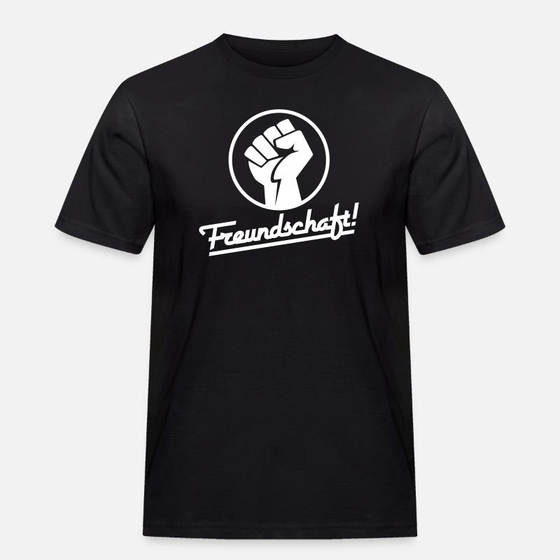 Freundschaft v.2 (Farbe änderbar) - Männer Workwear T-Shirt - Schwarz