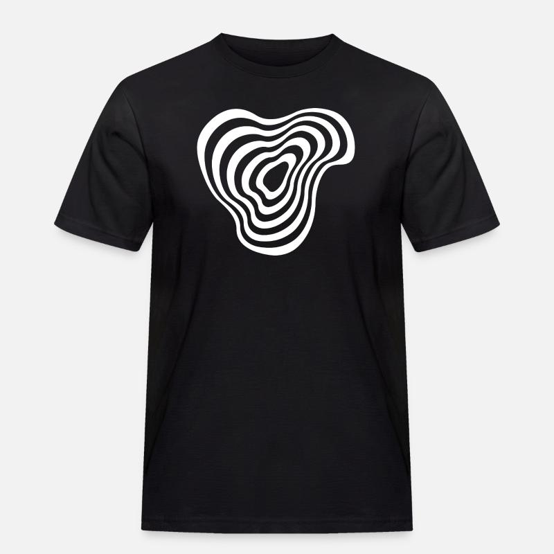 Ondulation des lignes concentriques - T-shirt Workwear homme - noir