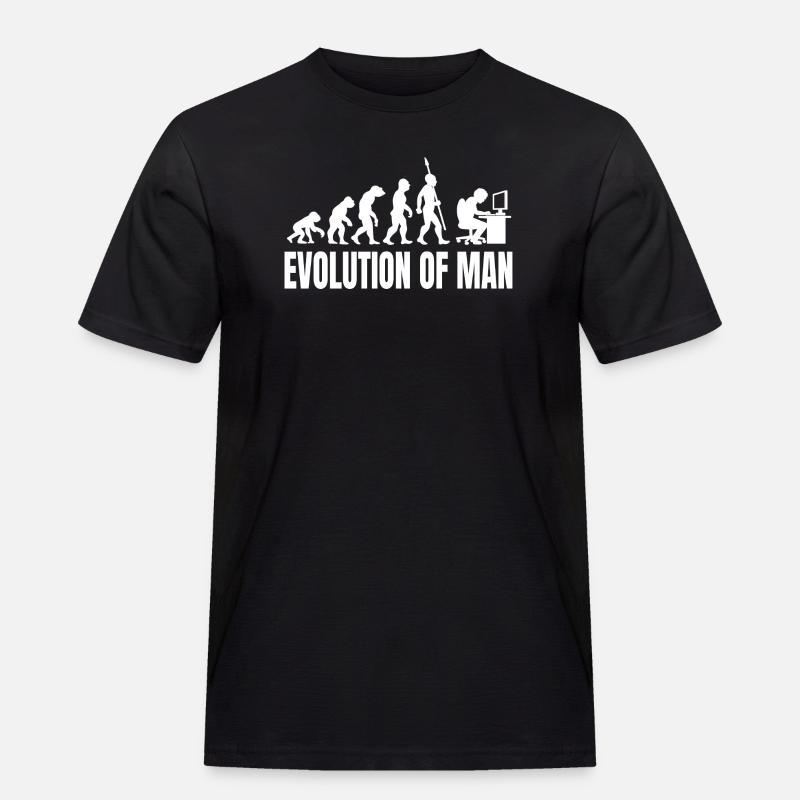 Programmierer Computerfreak Evolution Retro - Männer Workwear T-Shirt - Schwarz