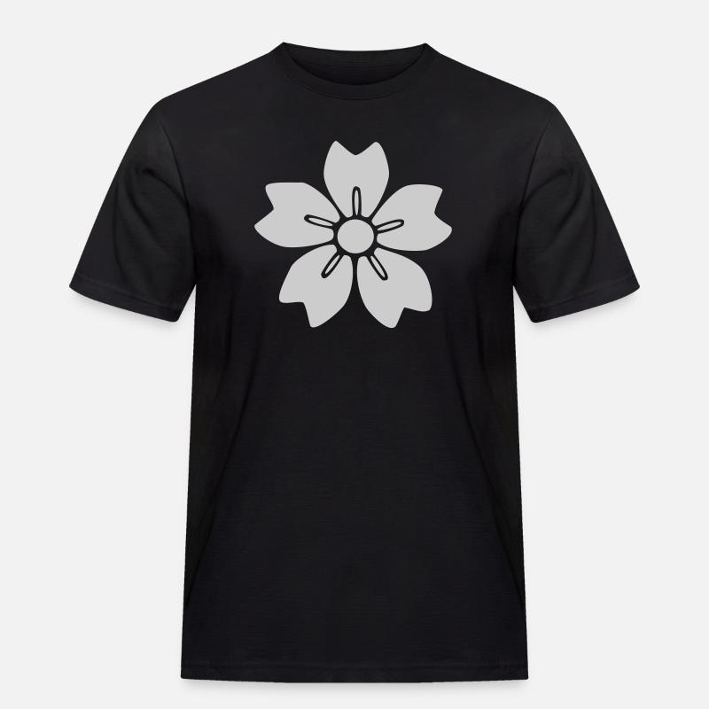 sakura - Männer Workwear T-Shirt - Schwarz
