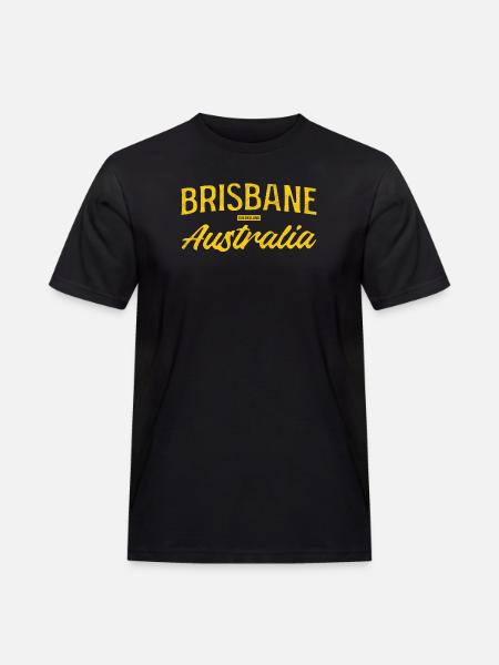 Brisbane Australia Yellow Typography - Men's Workwear T-Shirt - black